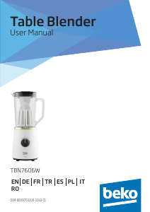 Handleiding BEKO TBN7606W Blender