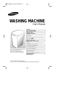 Handleiding Samsung WA95B3S Wasmachine