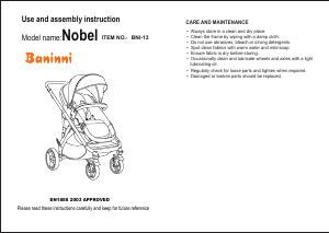 Handleiding Baninni Nobel 3in1 Kinderwagen