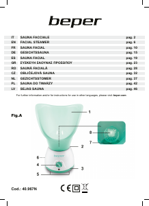 Manual de uso Beper 40.967N Sauna facial