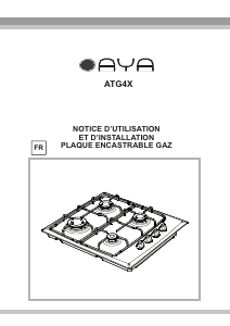 Mode d’emploi AYA ATG4X Table de cuisson