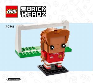 Vadovas Lego set 40541 Brickheadz Manchester United. Pasiversk kaladėlėmis