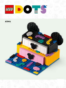 Vadovas Lego set 41964 DOTS Peliuko Mikio ir Pelytės Minės mokyklinė dėžutė