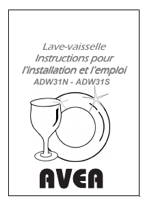 Mode d’emploi AVEA ADW31N Lave-vaisselle