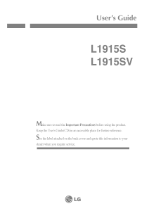 Handleiding LG L1915SS LCD monitor