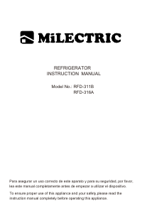 Manual Milectric RFD-316A Fridge-Freezer