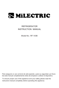 Manual Milectric RF-103B Refrigerator