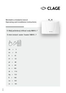 Manuál Clage MBH 7 Bojler