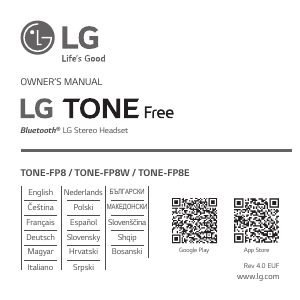 Manual de uso LG TONE-FP8 Auriculares