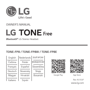 Прирачник LG TONE-FP8W Слушалки