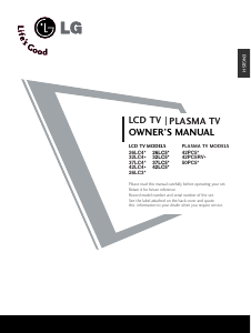 Manual LG 42PC51-ZB Plasma Television