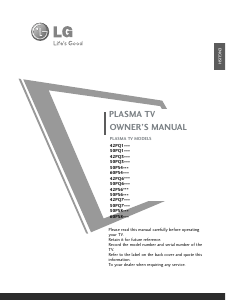 Manual LG 42PQ30RC Plasma Television