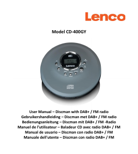 Mode d’emploi Lenco CD-400GY Lecteur CD portable
