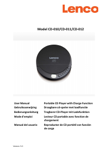 Mode d’emploi Lenco CD-010 Lecteur CD portable