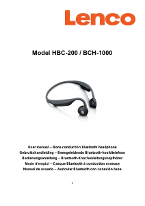 Manual Lenco BCH-1000BU Headphone