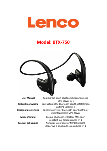 Mode d’emploi Lenco BTX-750BK Casque
