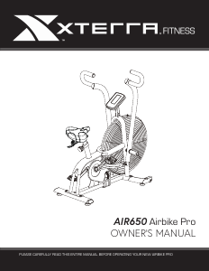 Manual XTERRA AIR650 Exercise Bike