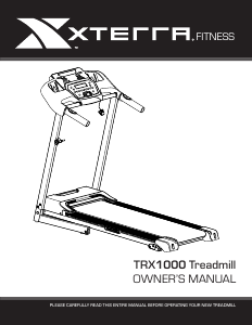 Manual XTERRA TRX1000 Treadmill