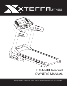 Manual XTERRA TRX4500 Treadmill