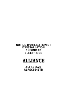 Mode d’emploi Alliance ALFSC564ETB Cuisinière