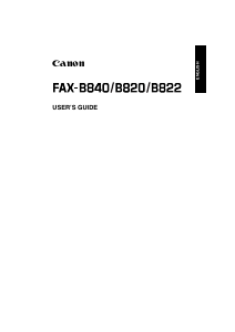 Handleiding Canon FAX-B822 Faxapparaat