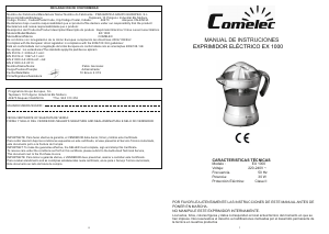 Manual Comelec EX1000 Espremedor de citrinos