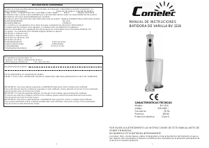 Manual Comelec BV1116 Hand Blender