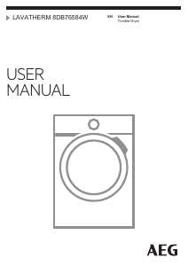 Manual AEG T8DB76584W Dryer