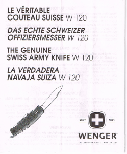Mode d’emploi Wenger W 120 Couteau de poche