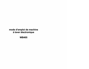 Mode d’emploi Welco WB405 Lave-linge