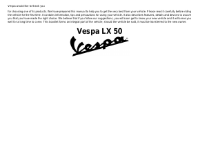 Handleiding Vespa LX 50 2T Scooter