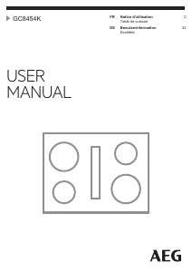 Mode d’emploi AEG GC8454K Table de cuisson