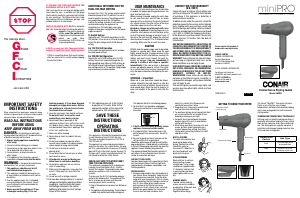 Handleiding Conair 263SR Haardroger