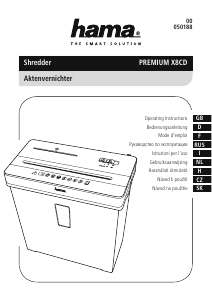 Handleiding Hama Premium X8CD Papiervernietiger