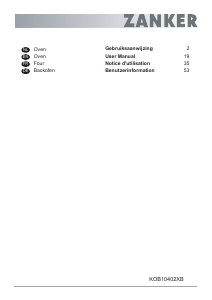 Mode d’emploi Zanker KOB10402XB Four