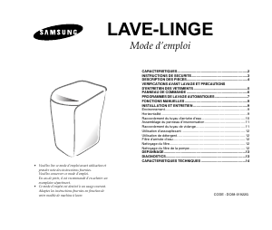 Mode d’emploi Samsung WA10R3 Lave-linge