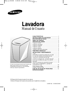 Manual de uso Samsung WA12K2Q1 Lavadora
