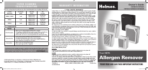 Manual Holmes HAP8650B-U Air Purifier