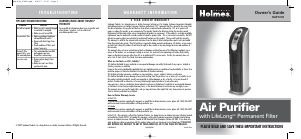 Manual Holmes HAP1200-NU Air Purifier