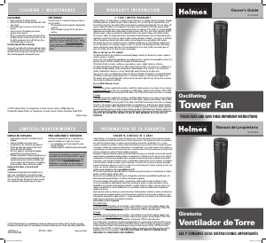 Manual de uso Holmes HTF3122A-BTM-2 Ventilador