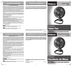 Manual de uso Holmes HAOF85B-U Ventilador