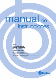 Manual de uso Balay 3ETX676HB Placa