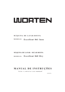 Manual Worten Excellent 860 Inox Máquina de lavar roupa