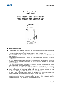 Handleiding Saro Saromica 6005 Koffiezetapparaat