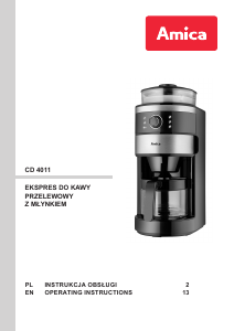 Manual Amica CD 4011 Coffee Machine