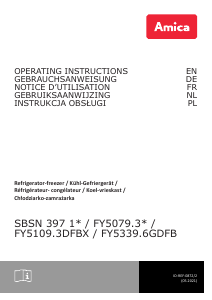 Bedienungsanleitung Amica FY5109.3DFBX Kühl-gefrierkombination