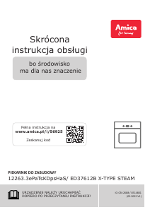 Instrukcja Amica ED37612B X-Type Steam Piekarnik