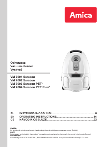 Manual Amica VM 7004 Suracon PET Plus Vacuum Cleaner