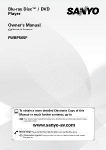 Manual Sanyo FWBP505F Blu-ray Player