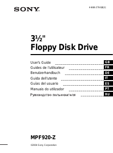 Manuale Sony MPF920-Z Floppy drive